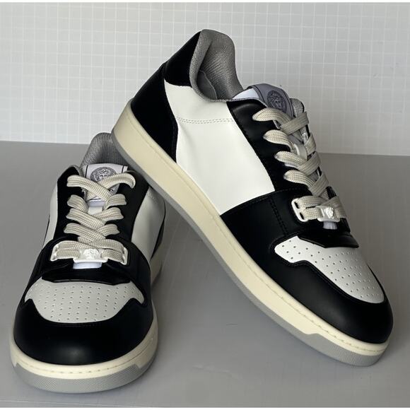 Versace Medusa Men’s Black/White Leather Sneakers 12 US (45) 1013377 IT NIB - Picture 1 of 16